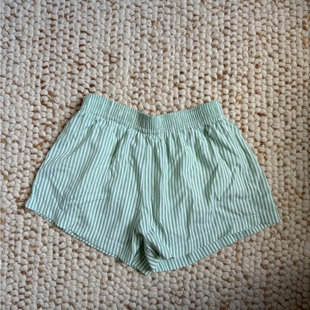 Princess Polly Green Striped Boxer Shorts